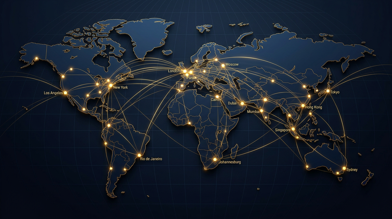 Global export network spanning 25+ countries